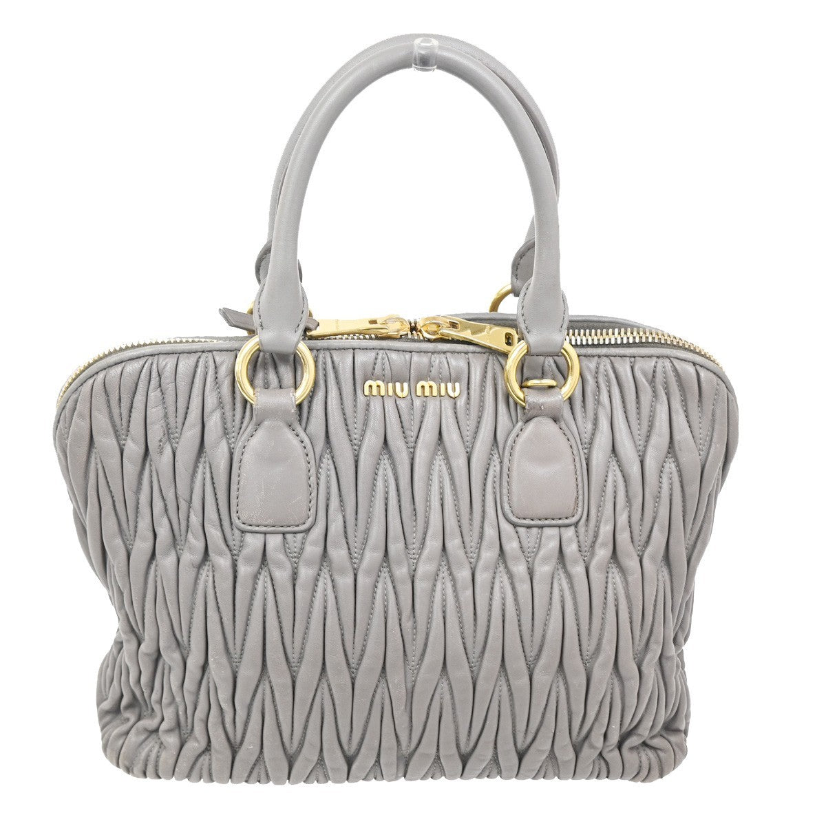 Miu Miu Madras Bowler Bag Matelasse Leather, Purple, Leather, Handbag