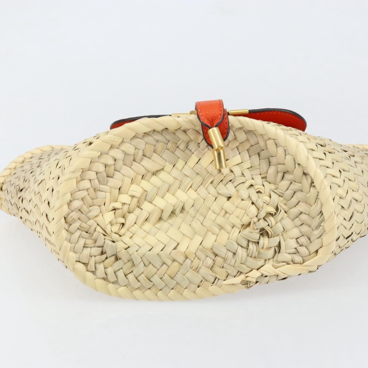 Chloe Marcie Basket Bag Raffia and Leather, BEIGE, WICKER, Handbag