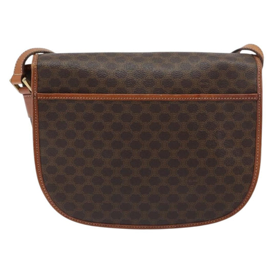 Celine Macadam Shoulder Bag PVC Leather, BROWN, PVC, Shoulder bag