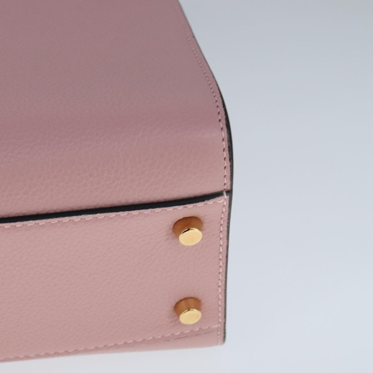 Versace Virtus Front Pocket Tote Leather, PINK, LEATHER, Tote bag