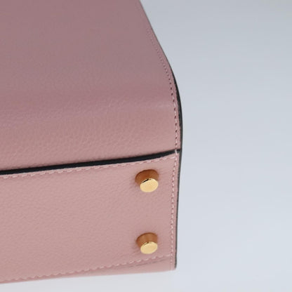 Versace Virtus Front Pocket Tote Leather, PINK, LEATHER, Tote bag