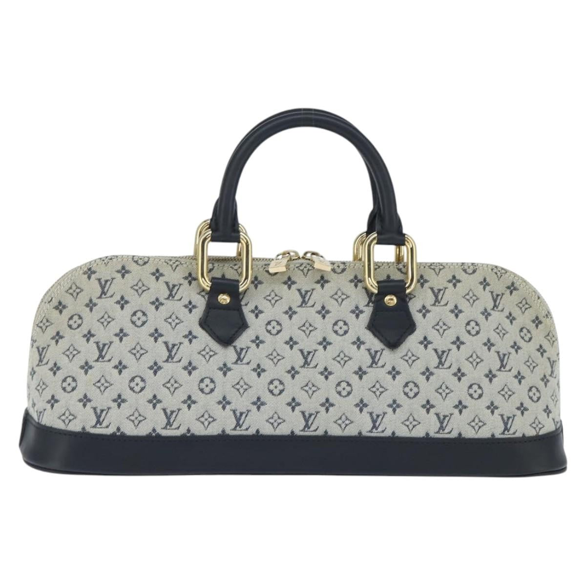 Louis Vuitton Alma Handbag Mini Lin, BLUE, CANVAS, Handbag