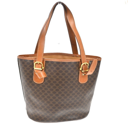 Celine Vintage Macadam Tote bag Canvas and Leather, Brown, Canvas, Tote Bag