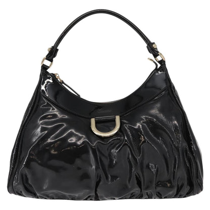 Gucci D Ring Hobo Patent, BLACK, PATENT_LEATHER, Shoulder bag