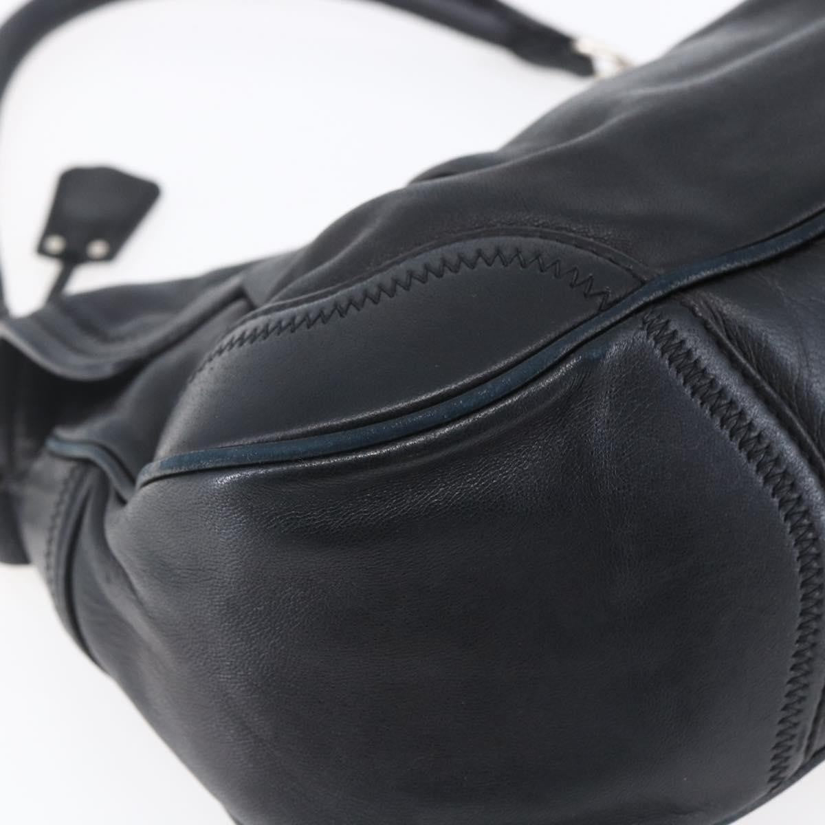 Prada Pushlock Shoulder Bag Leather, BLACK, LEATHER, Shoulder bag