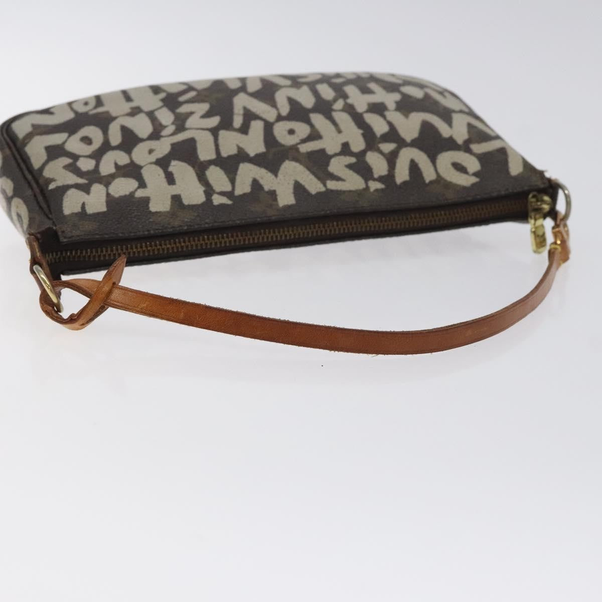 Louis Vuitton Pochette Accessoires Limited Edition Monogram Graffiti, BROWN, CANVAS, Clutche & pouche