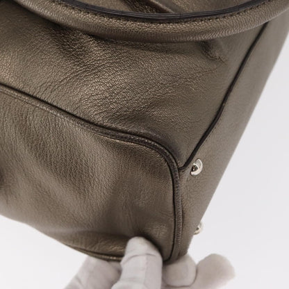 Salvatore Ferragamo Gancini Buckle Shoulder Bag Leather, GOLD, LEATHER, Handbag