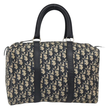 Christian Dior Vintage Trotter Boston Bag Diorissimo Canvas, NAVY, CANVAS, Handbag