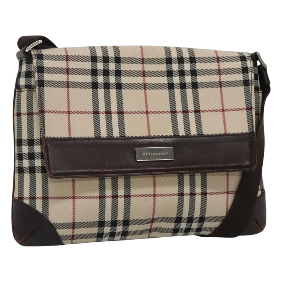 Burberry Nova check Shoulder bag Canvas, BEIGE, CANVAS, Shoulder bag