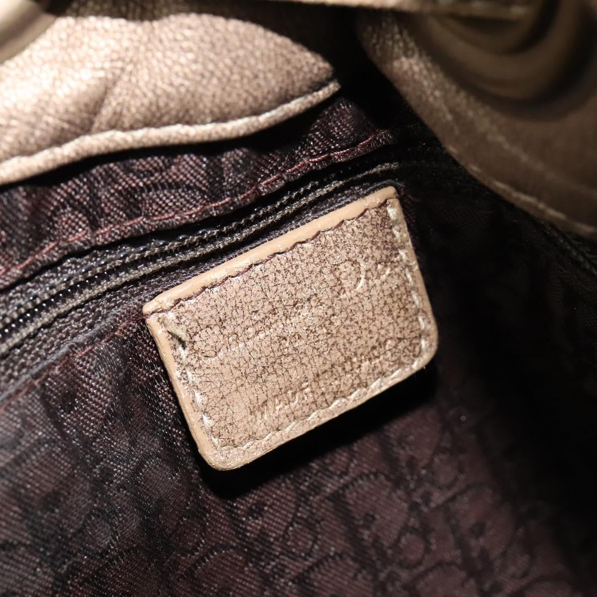 Christian Dior Drawstring Bucket Bag Cannage Quilt Leather, BROWN, LEATHER, Shoulder bag