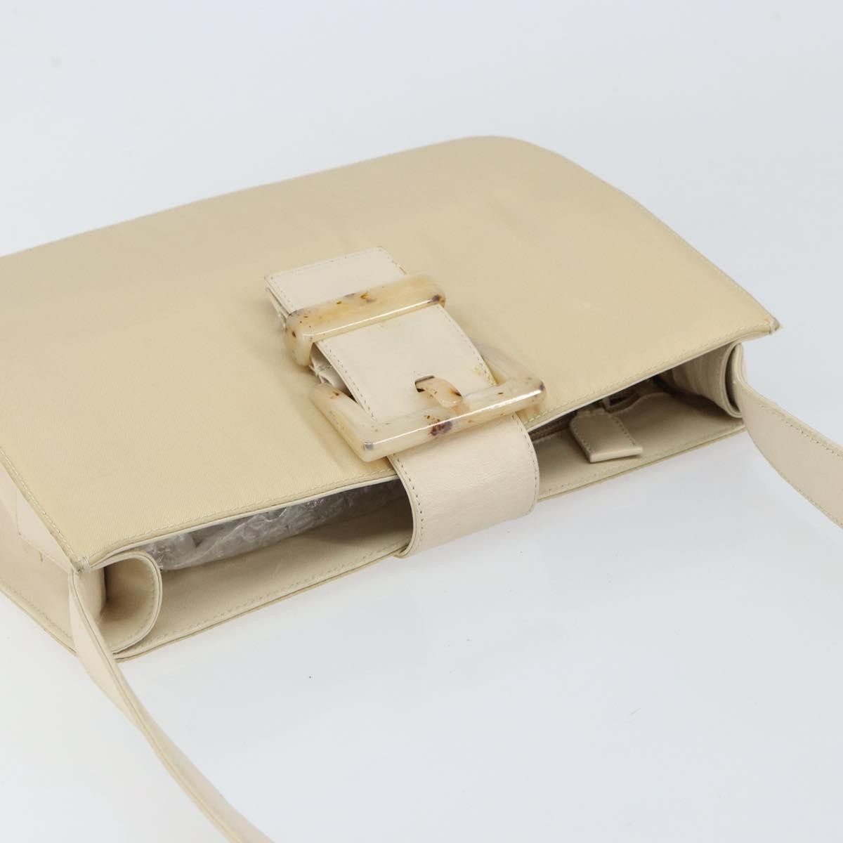 Prada Vintage Shoulder Bag Nylon and Leather, BEIGE, NYLON, Shoulder bag