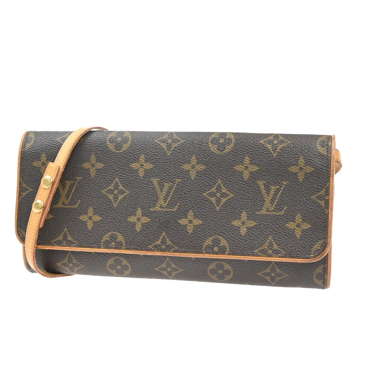 Louis Vuitton Twin Handbag Monogram Canvas, Brown, Canvas, Clutch