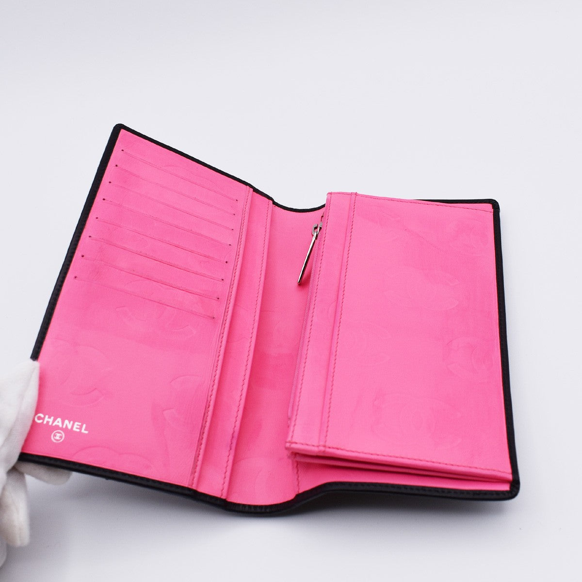 Chanel Cambon Bifold Wallet Quilted Lambskin, BLACK, LEATHER, Wallets