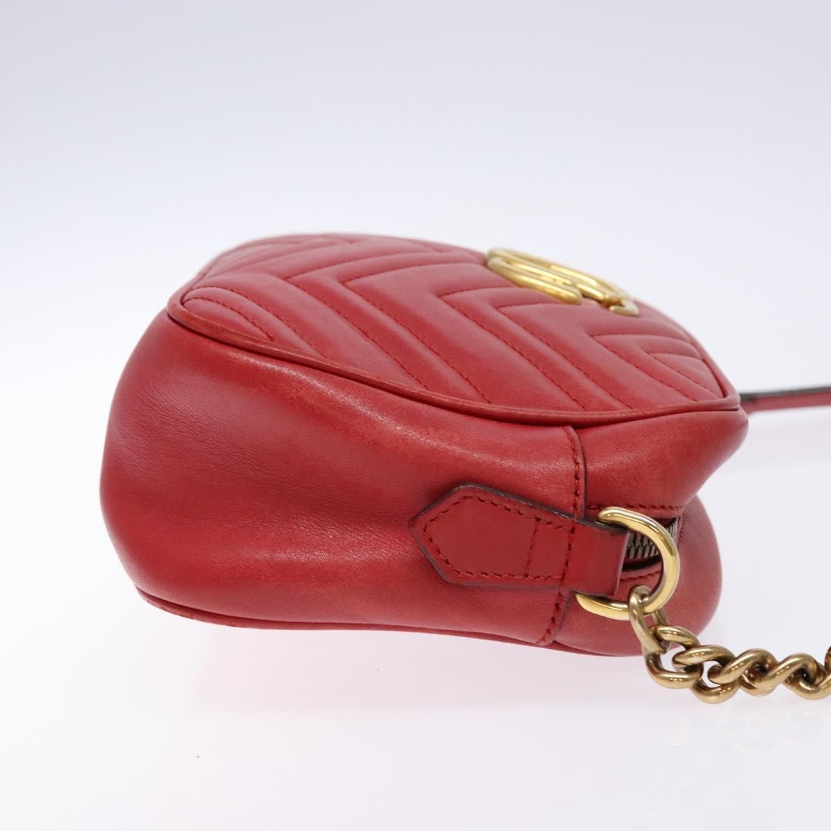 Gucci GG Marmont Triple Zip Chain Bag Matelasse Leather, RED, LEATHER, Shoulder bag