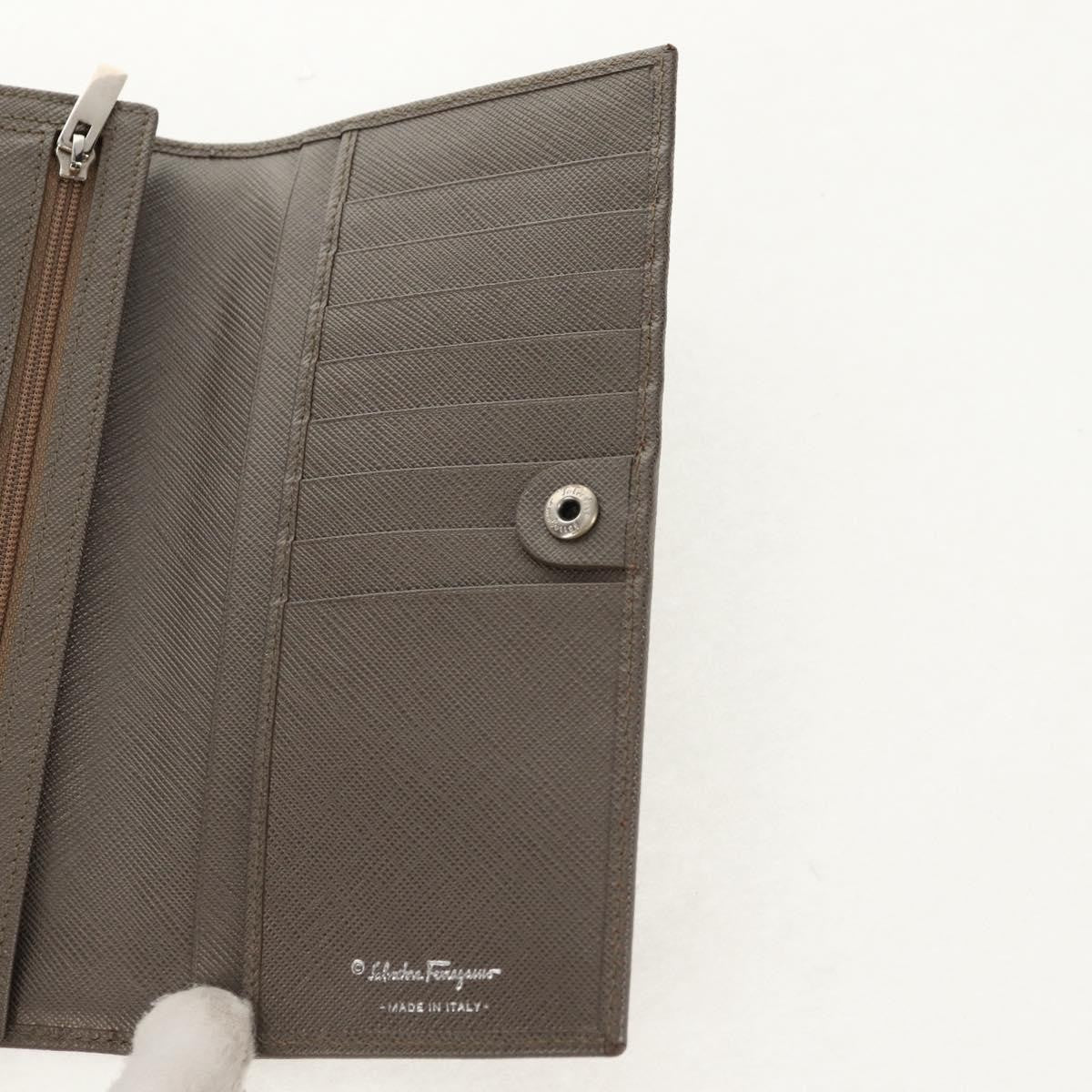 Salvatore Ferragamo Gancini Bifold Wallet Leather, GRAY, LEATHER, Wallets
