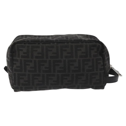 Fendi Toiletry Pouch Zucca Canvas, BLACK, CANVAS, Clutche & pouche