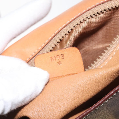 Celine Vintage Convertible Macadam Turnlock Shoulder Bag Canvas and Leather, BROWN, CANVAS, Shoulder bag