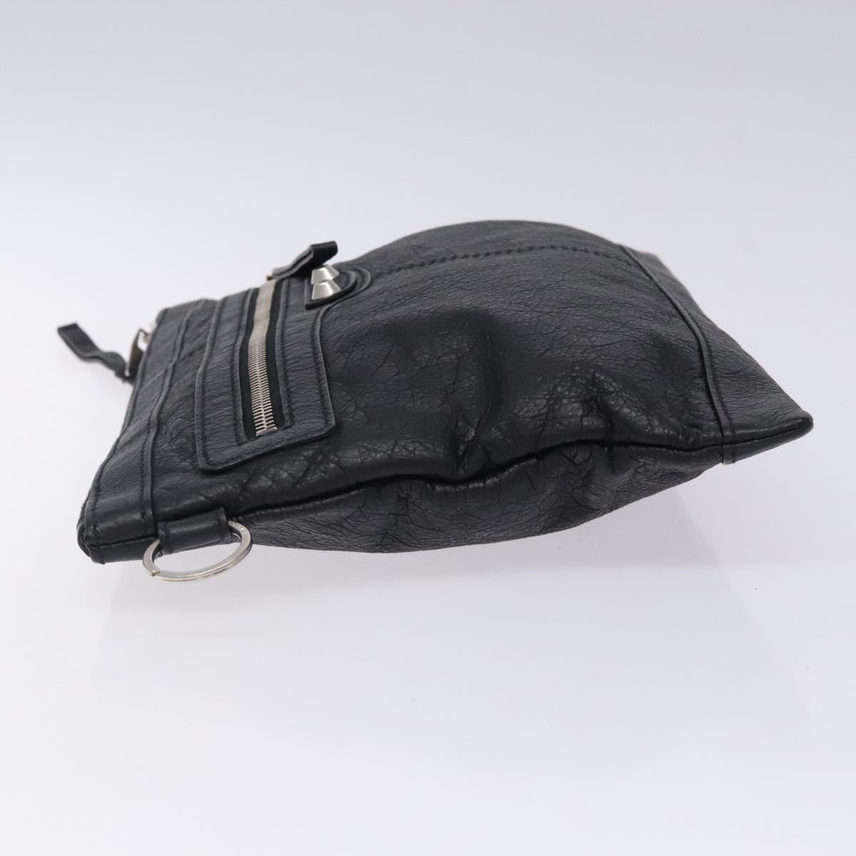 Balenciaga Classic City Clip Pouch Leather, BLACK, LEATHER, Clutche & pouche