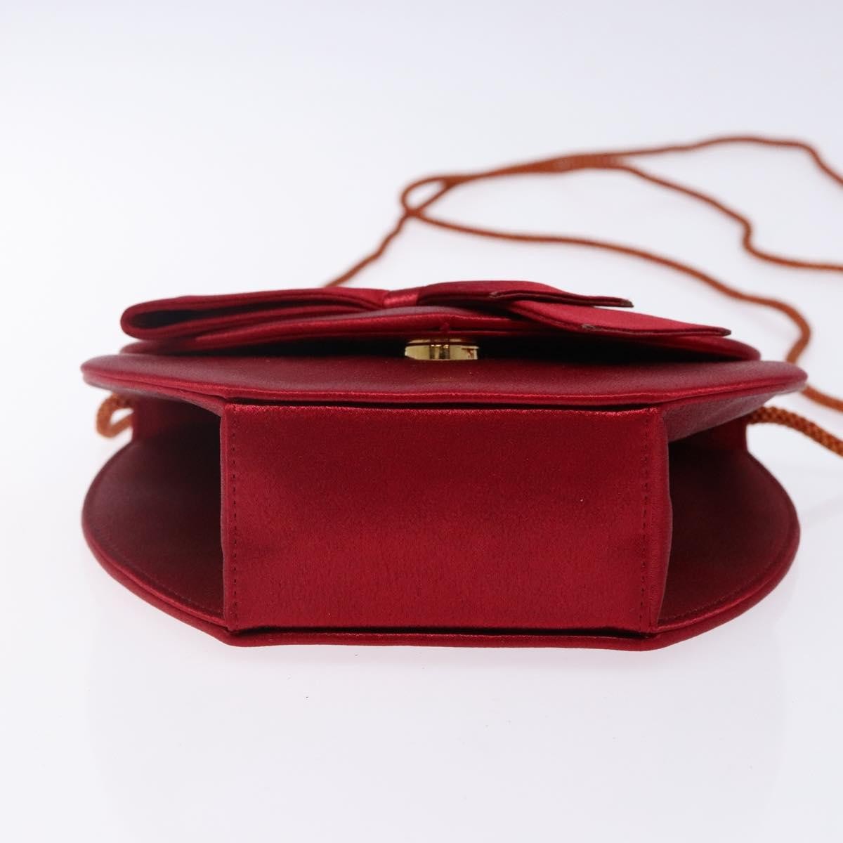 Saint Laurent Vintage Flap Crossbody Bag Silk, RED, SATIN, Clutche & pouche