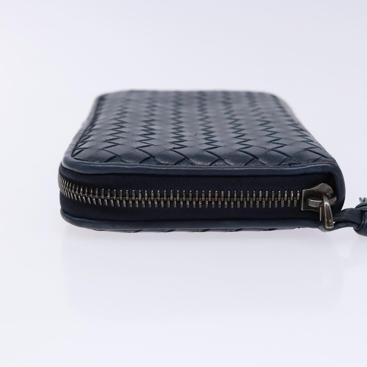 Bottega Veneta Intrecciato Wallet Leather, NAVY, LEATHER, Wallets