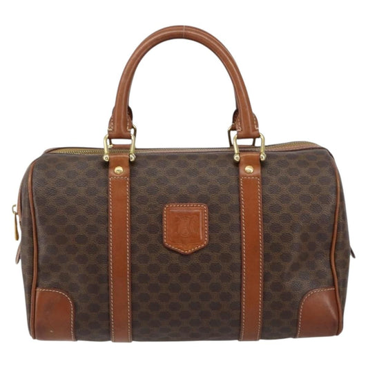 Celine Vintage Macadam Boston bag Canvas, BROWN, CANVAS, Handbag