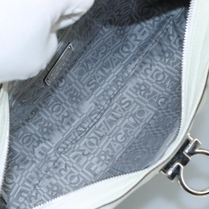 Salvatore Ferragamo Marisa Satchel Leather, WHITE, LEATHER, Handbag