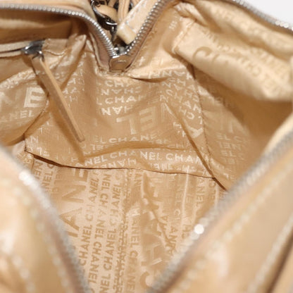 Chanel Lax Accordion Camera Bag Leather, BEIGE, LEATHER, Crossbody bag