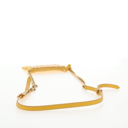 Prada Logo Chain Crossbody Bag Tessuto and Saffiano Leather, YELLOW, NYLON, Clutche & pouche