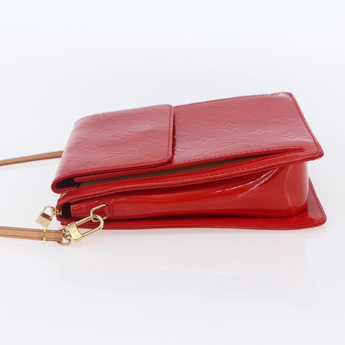 Louis Vuitton Mott Handbag Monogram Vernis, RED, PATENT_LEATHER, Clutche & pouche