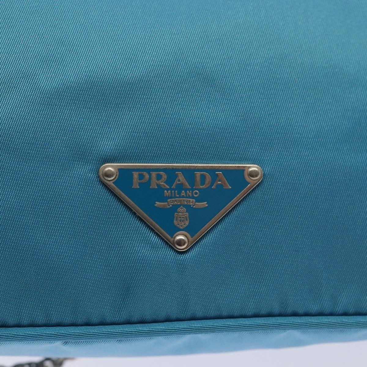 Prada Vintage Chain Shoulder Bag Tessuto, BLUE, NYLON, Shoulder bag