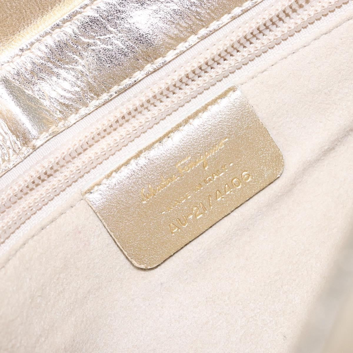 Salvatore Ferragamo Gancini Shoulder Bag Leather, GOLD, LEATHER, Shoulder bag