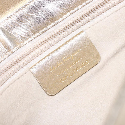 Salvatore Ferragamo Gancini Shoulder Bag Leather, GOLD, LEATHER, Shoulder bag