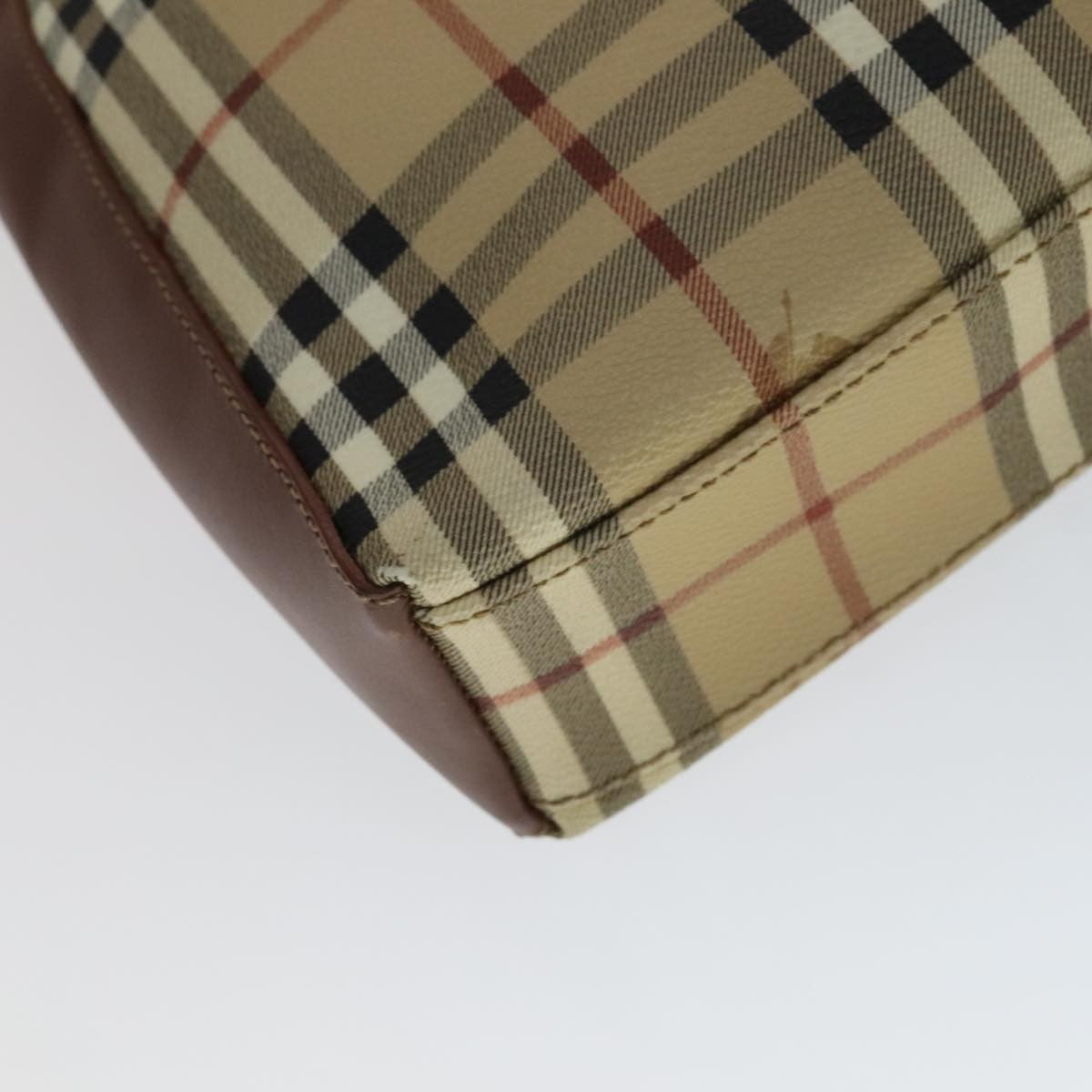 Burberry Shoulder Bag Haymarket Coated Canvas, BEIGE, PVC, Shoulder bag