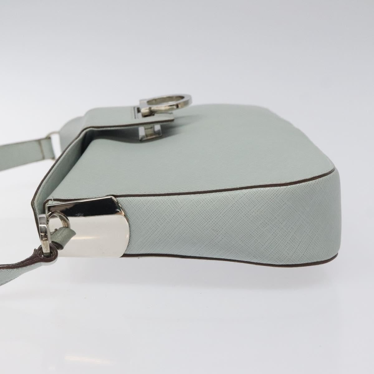 Salvatore Ferragamo Gancini Shoulder Bag Leather, BLUE, LEATHER, Shoulder bag