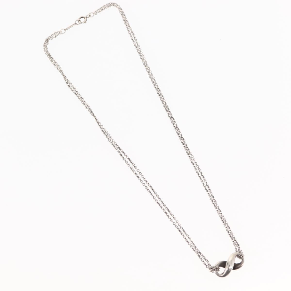 Tiffany & Co. Infinity Double Chain Pendant Necklace Silver, SILVER, SILVER, Necklace