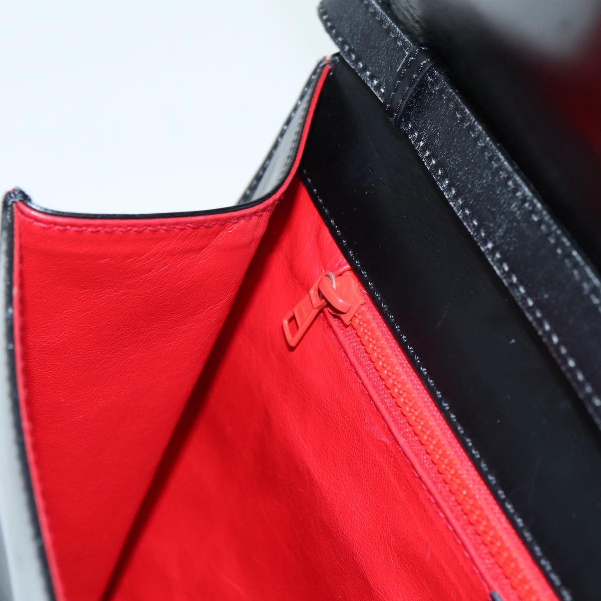 Celine Vintage Circle Logo Crossbody Bag Leather, BLACK, LEATHER, Shoulder bag