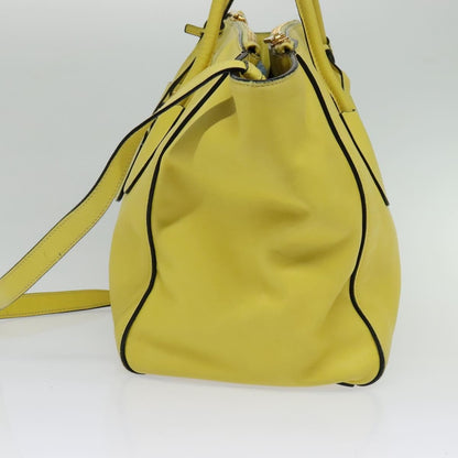 Prada Concept Double Zip Tote Calfskin, YELLOW, LEATHER, Tote bag