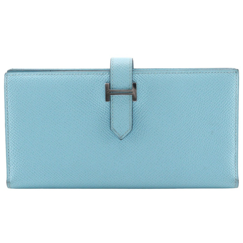 Hermes Bearn Wallet Epsom, BLUE, LEATHER, Wallets