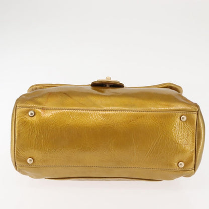 Chanel Luxe Ligne Flap Bag Patent, GOLD, LEATHER, Handbag