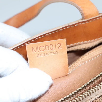 Celine Vintage Macadam Handbag Macadam, "Beige,Brown,Gold", PVC,Leather,Canvas, Handbag