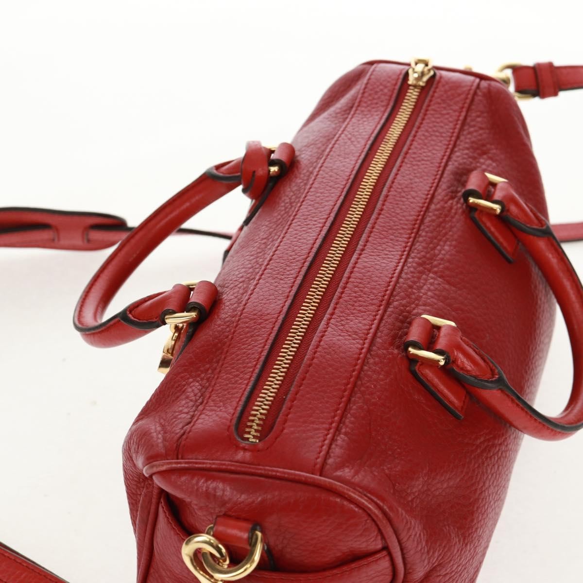 Loewe Anagram handbag Leather, RED, LEATHER, Handbag