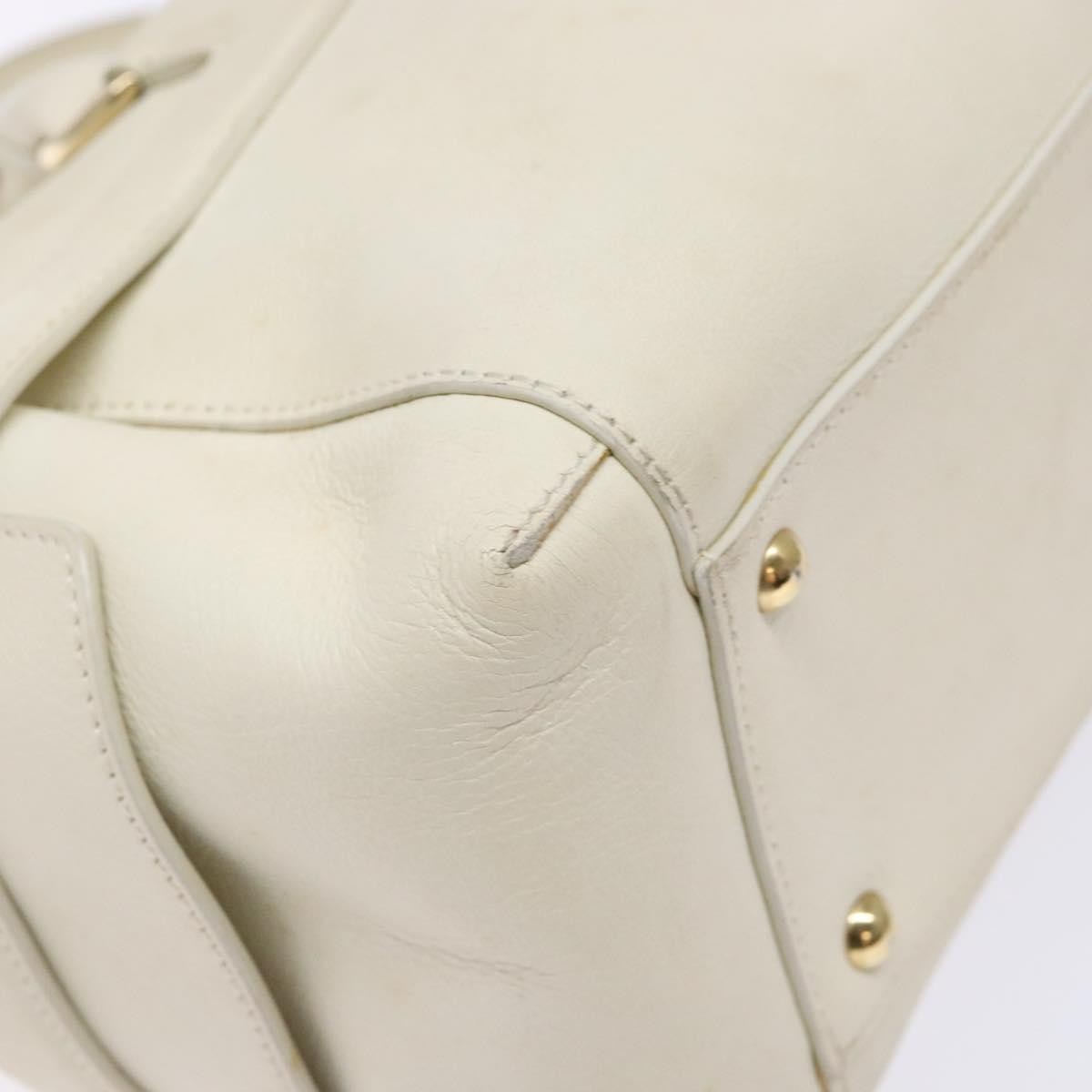 Salvatore Ferragamo Gancini top handle Leather, WHITE, LEATHER, Tote bag