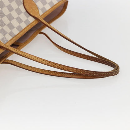 Louis Vuitton Neverfull Tote Damier azur, WHITE, CANVAS, Tote bag