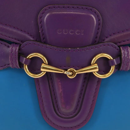 Gucci Lady Web Shoulder Bag Leather, BLUE, LEATHER, Shoulder bag