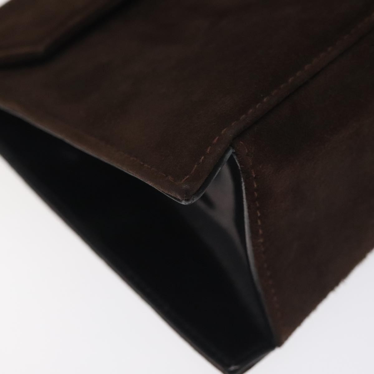 Salvatore Ferragamo Vintage Flap Chain Shoulder Bag Leather, BROWN, SUEDE, Shoulder bag