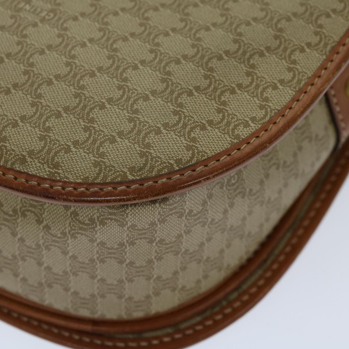 Celine Macadam Shoulder Bag Canvas, BEIGE, CANVAS, Shoulder bag