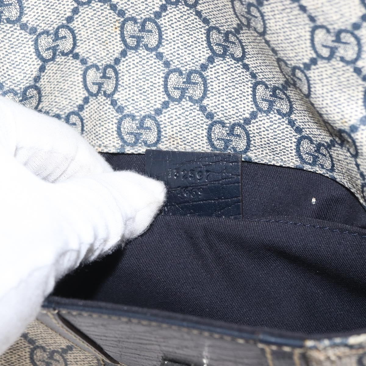 Gucci Vintage Web Belt Bag GG Coated Canvas, NAVY, PVC, Clutche & pouche