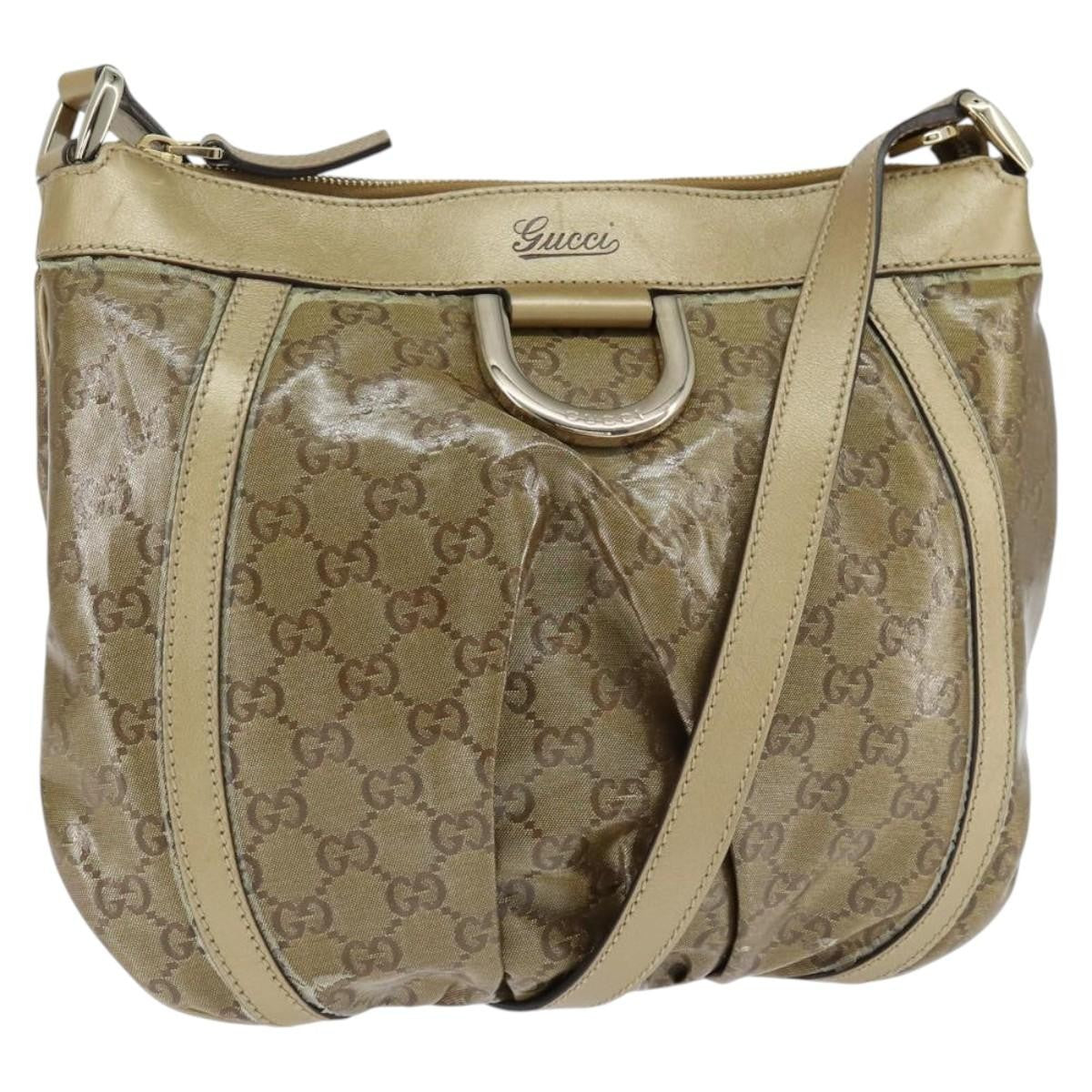 Gucci D Ring Messenger Bag GG Coated Canvas, GOLD, CANVAS, Shoulder bag