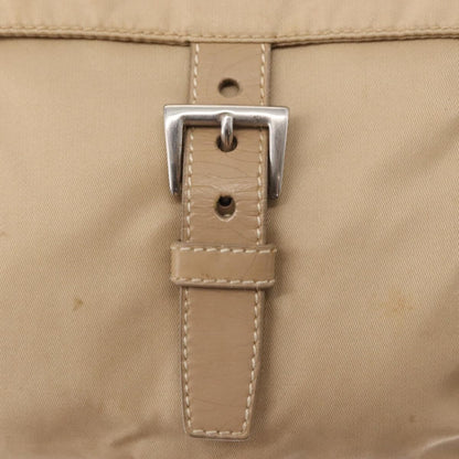 Prada Buckle Messenger Bag Tessuto, Beige, Nylon, Shoulder Bag
