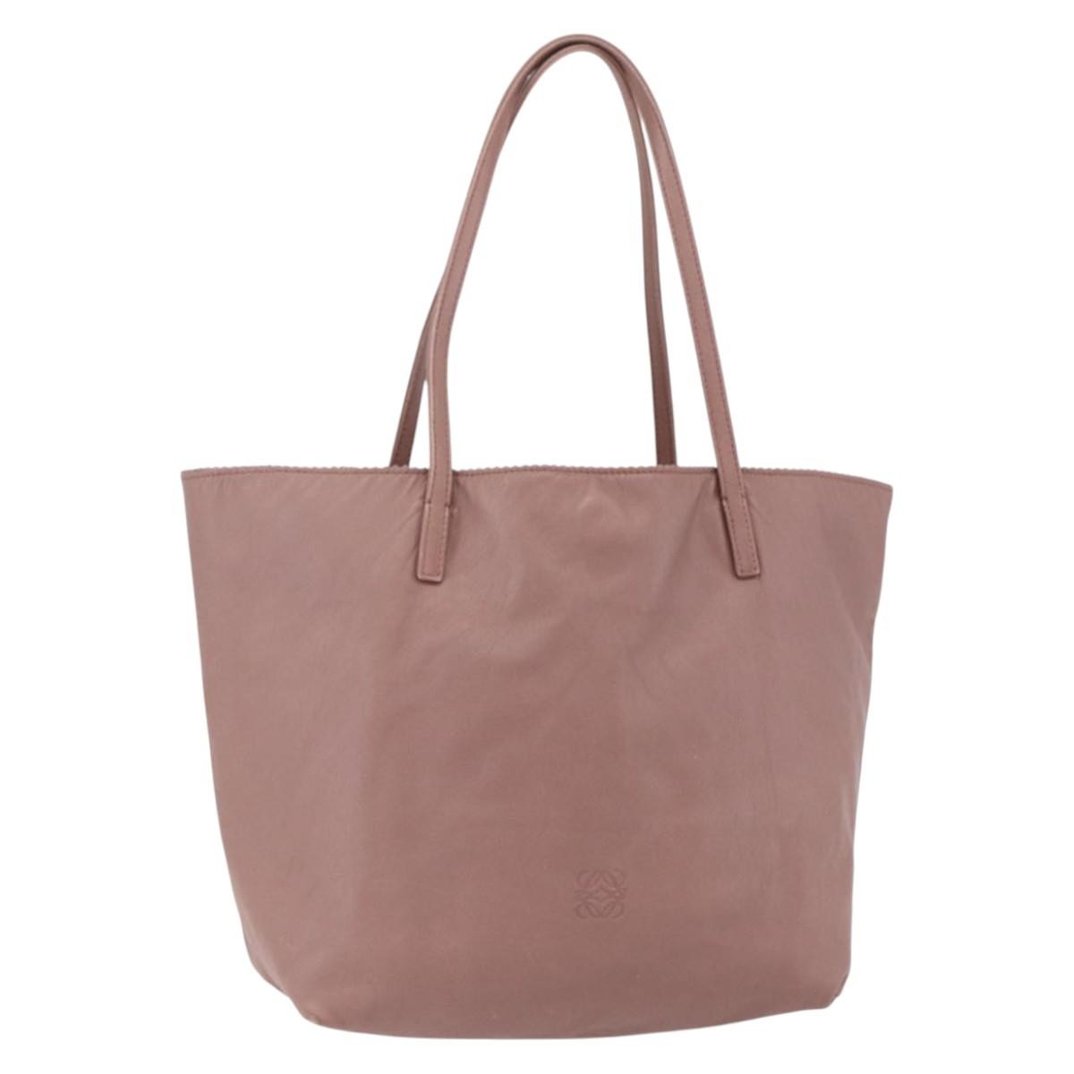Loewe Vintage Anagram Tote Leather, PINK, LEATHER, Tote bag